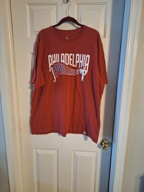 Majestic Red and Navy Logo Tee